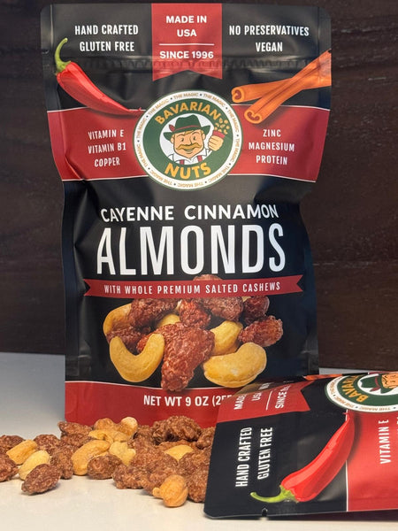 9oz Cayenne Cinnamon ALMONDS – Magic Bavarian Nuts