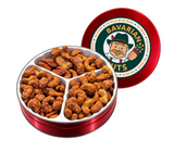 Cinnamon Roasted Cashews 18oz Gift Tin + Plush Squirrel | Vegan & Gluten-free | Magic Bavarian Nuts