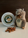 18oz ALMONDS - Gift Tin + Squirrel