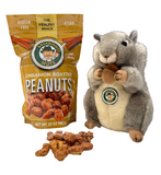 Cinnamon Roasted Peanuts 18oz + Plush Squirrel Combo | Vegan & Gluten-free | Magic Bavarian Nuts