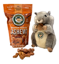 Cinnamon Roasted Cashews 18oz + Plush Squirrel Combo | Vegan & Gluten-free | Magic Bavarian Nuts