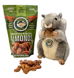 Cinnamon Roasted Almonds 18oz + Plush Squirrel Combo | Gluten-free & Vegan | Magic Bavarian Nuts