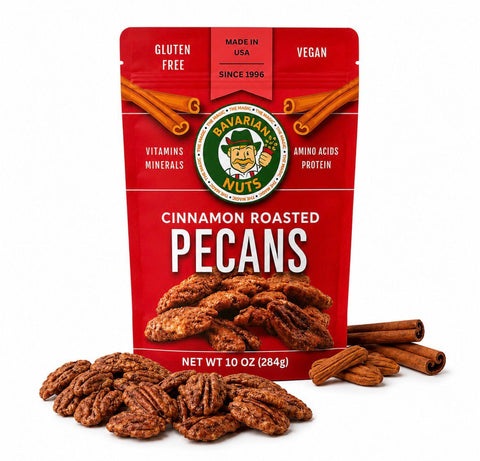 Cinnamon Roasted Pecans, 10oz. | Gluten-free & Vegan | Magic Bavarian Nuts