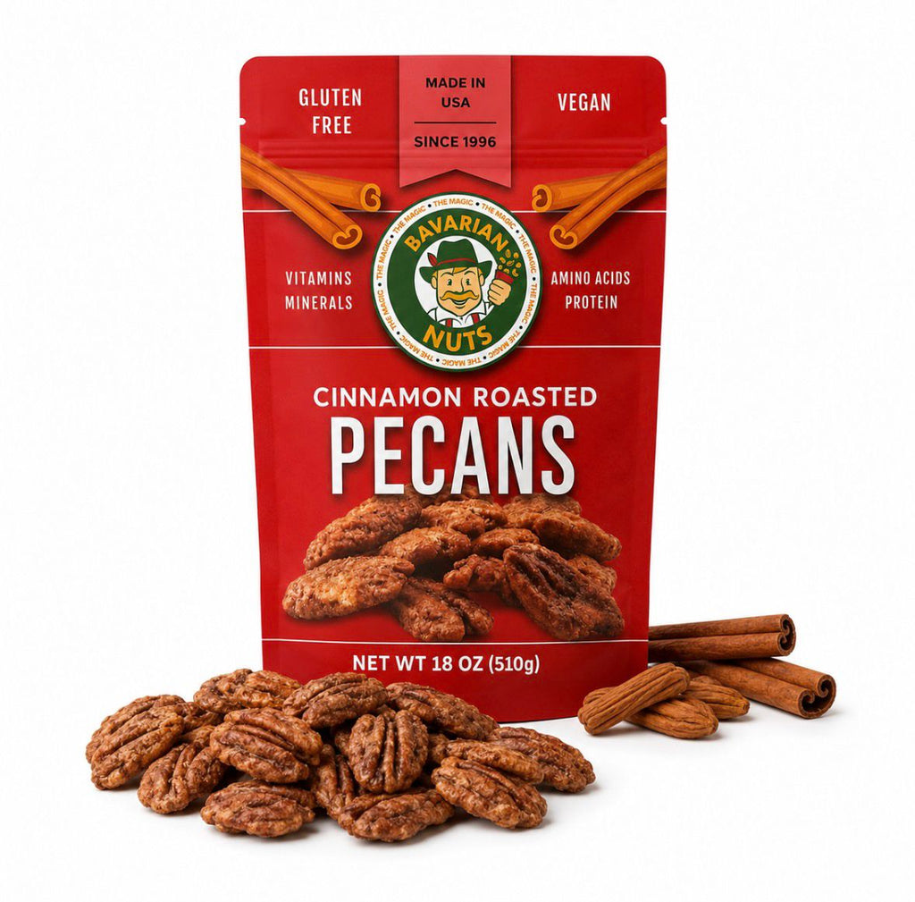 Cinnamon Roasted Pecans, 18oz. | Gluten-free & Vegan | Magic Bavarian Nuts